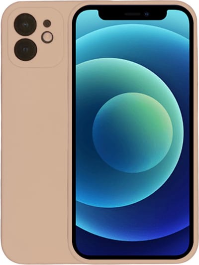 Smartphonica Telefoonhoesje Geschikt voor iPhone 12 Pro Max siliconen hoesje - Backcover Siliconen Case - Beige geschikt voor iPhone 12 Pro Max