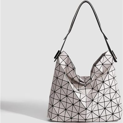 Okseltas met grote capaciteit, Casual en veelzijdige pendeltas, Geometrische ruitvormige handtas met enkele schouderband gray