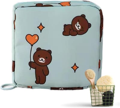Menstruatietas - Hygiëne Tas - Discreet Opbergen - Waterdicht Oxford Weefsel - 12 x 12 cm - Blauw