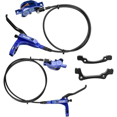 4-zuiger MTB hydraulische fiets schijfrem aluminium voor- en achterklauw fietsremmen voor racefiets blauw