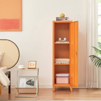 Lockerkast Kurikka metaal 137x38x38 cm oranje [en.casa]