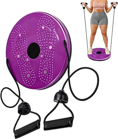 Taille Trainer - Draaibare Plank - Buikspier Training - Compact Ontwerp - 25 cm Diameter - Zwart