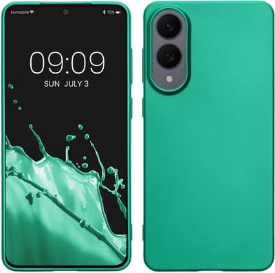 kwmobile telefoonhoesje geschikt voor Samsung Galaxy S25 Edge - Hoesje voor smartphone - Back cover in metallic donkergroen