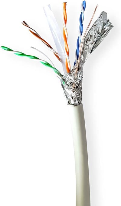 Nedis Netwerk Kabel Rol - CAT6a - Solid - SF/UTP - Koper - 305.0 m - Binnenshuis - Rond - LSZH - Grijs - Trekdoos
