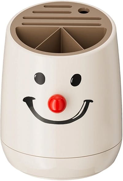 QTTVBTNA - Keukenmes opbergrek - 360° Draaibare - Schattig Ontwerp - Voor kasten & keukentafelblad - Crème - 22x17.5cm - 1 stuk