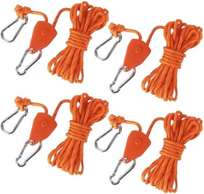 Verstelbare 4 mm scheerlijnen - 4 stuks spankabels met kabelspanner - Reflecterende scheerlijnen voor zeilen