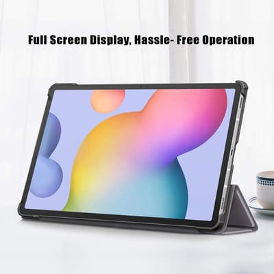 Arara Hoes Geschikt voor Samsung Galaxy Tab S8 Plus 12.4 inch 2022 / S7 FE en S7 Plus Hoesje / Smart Boek Case Cover Grijs