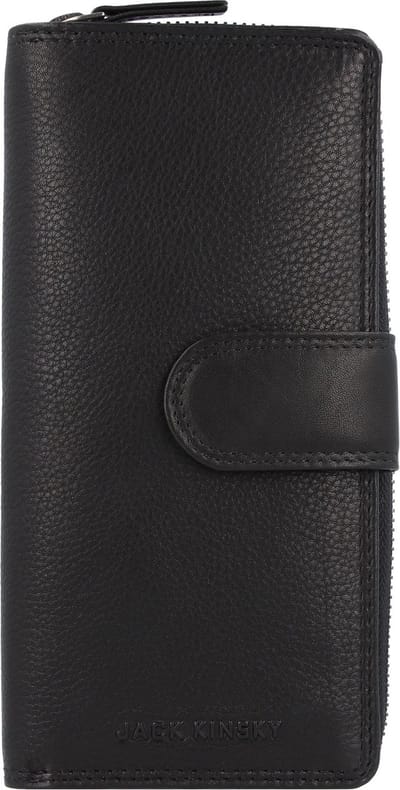 Jack Kinsky Brisbane Portemonnee RFID Leer 9,5 cm - Dames - Staand formaat - schwarz