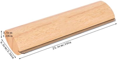 Paardenborstel met Schraper - 25.4 cm - Massief Hout - Gekartelde Rand - Voor Verwijderen Losse Haren & Stal Reiniging-Belle's product