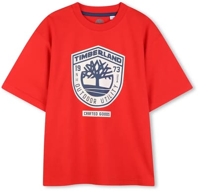 Timberland T60791 T-shirt Met Korte Mouwen Rood 6 Years Jongen