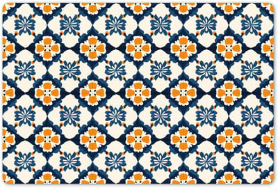 Placemats 45x30 cm - Placemat kunststof - 1 stuk - Klassiek - Geometrisch - Blauw - Borden onderleggers - Decoratie voor op tafel - Keuken tafeldecoratie accessoires - Vinyl onderlegger - Tafelversiering