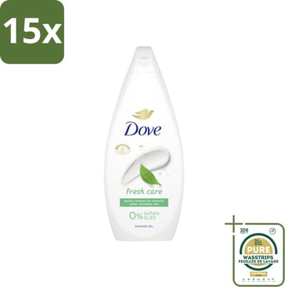 15 x Dove Douchecrème - Fresh Care - 720 ml - Grootverpakking - Douchecrème - Huidverzorging - Hydratatie - Zachte Huid - Droge Huid