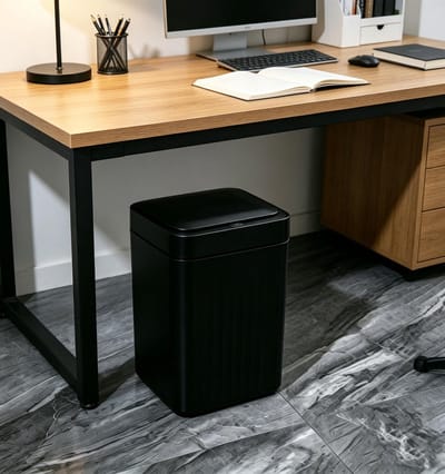 Prullenbak voor badkamer met 3 modi en deksel contactloze automatische sensor 16 liter kleine afvalbak slimme elektrische smalle plastic prullenbak geschikt voor woonkamer slaapkamer, kantoor en keuken zwart