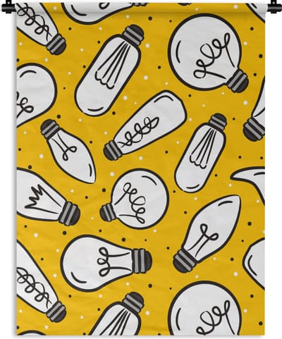 Wandkleed - Wanddoek - Cartoon - Lampen - Patronen - 90x120 cm - Wandtapijt