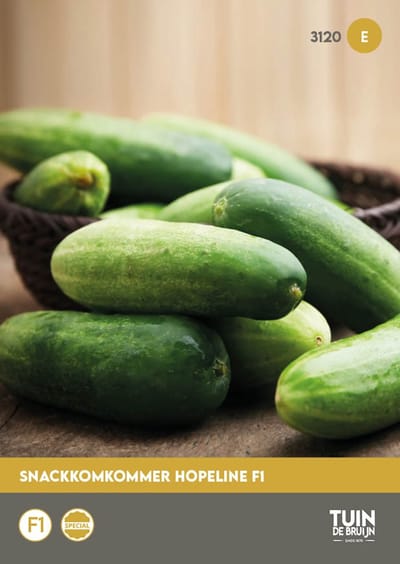 Mini Komkommer Hopeline F1 Zaden – Snackkomkommer – Hoge Opbrengst – Groentezaden Moestuin & Kas | Tuin de Bruijn