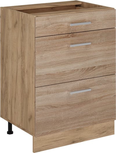 Vicco R-Line Keukenonderkast – 60 cm met laden, zonder werkblad Sonoma
