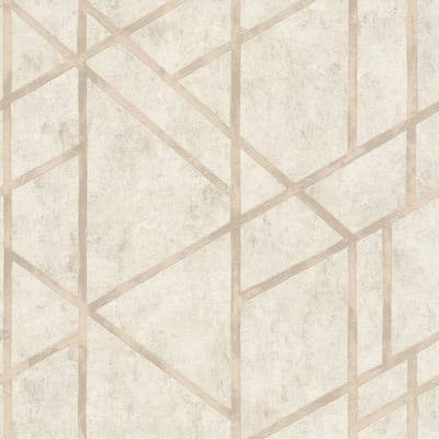 Grafisch behang Profhome 369284-GU vliesbehang licht gestructureerd met grafisch patroon glanzend crème 5,33 m2