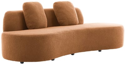 sweeek - 3-zits organische komma bank in boucléstof l 232 x b 97 x h 68cm