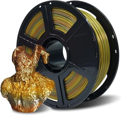 Zijde glanzend snel kleurverloop wisseling regenboog meerkleurig PLA-filament 1 kg spoel 175 mm - zijdestructuur en ultra-hoogglans zijdemetaal