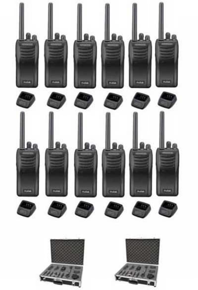 Set van 12 stuks Kenwood TK-3501 PMR446 met tafelladers en koffer