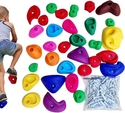 Klimgrepen Kinderen - Klimstenen Set - Buiten Spelen - Duurzaam Klimmateriaal - 32 Stuks - Kleurrijk