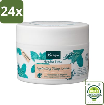 Kneipp - Body crème - Goodbye Stress - Watermunt & Rozemarijn - 200 ml - Voordeelverpakking - 24 stuks - Lichaamscrème - Stressvermindering