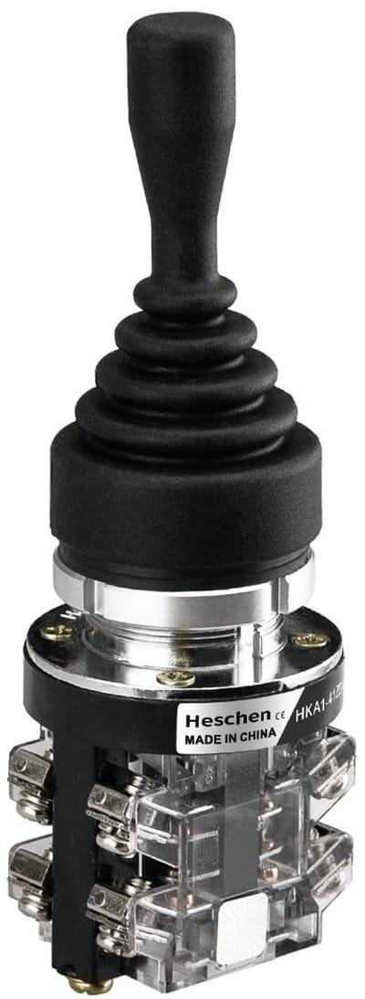Allecto - Monolever joystickschakelaar - 4 posities - Momentary type - Zwart - 15 Ampère - Geschikt voor inbouw - Kunststof