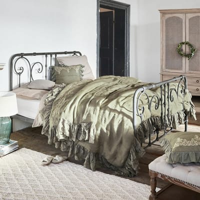 LOBERON Bed Genouillé grijs