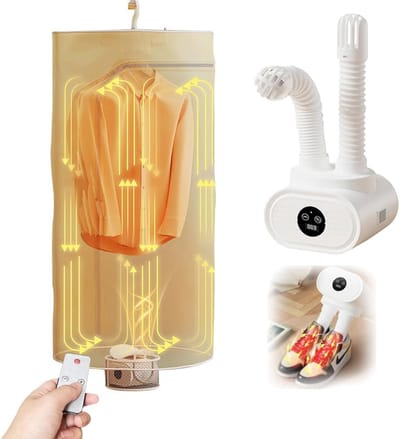 600W Draagbare Elektrische Droger – Mini 3-in-1 Warmtepompdroger – Multifunctioneel Ontwerp – Kleine Hete Luchtdroger – Geschikt voor Kleding, Schoenen, Appartement, Huis, Reizen