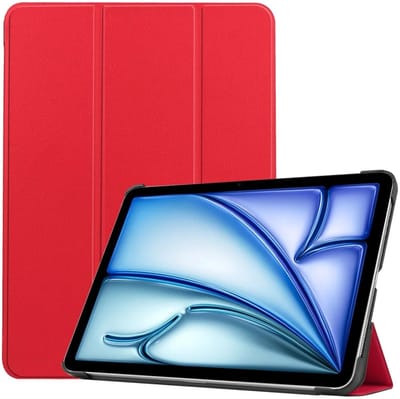 Tablet Hoes Geschikt voor Apple iPad Air 11 (2024/2025) | Book Case met Standaard | Sleep/Wake | Kunstlederen Beschermhoes | Tri-fold | Rood