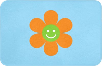 WC mat 60x40 cm - Antislip - Bloem - Smiley - Kleurrijk - Toiletmat - Vloermat - Douchemat - Toilet tapijt - Toiletmatten