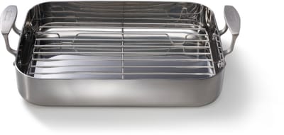 Skottsberg - Braadslede met rooster - Inductie - Ovenbestendig - Stainless Steel - 35 x 25 cm - RVS - Alle warmtebronnen