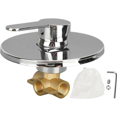Douchekraanventiel Volledig Koper Inbouw 3-weg Rond Warm en Koud Douchekraan Doucheventiel Trim gray