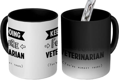 Magische Mok - Foto op Warmte Mokken - Koffiemok - Dieren - Dierenarts - Quote - Student - Magic Mok - Beker - 350 ML - Theemok