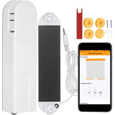 Stores intelligents à commande Zigbee à énergie solaire, moteur d'entraînement, rouleau à chaîne motorisé, pare-soleil à commande vocale Zigbee Control EU Plug blanc