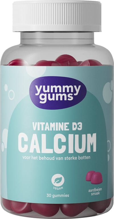 Yummygums • Calcium Vitamine D3 gummies • Voor sterke botten, tanden en spieren • 30 gummies