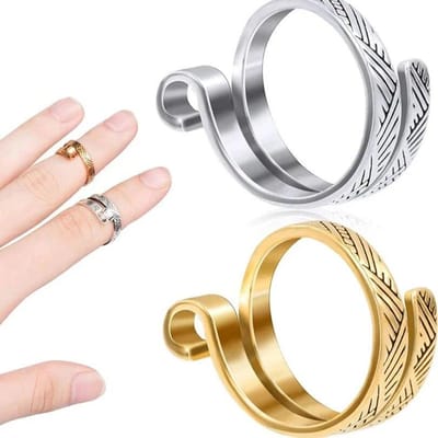 1 Stuks Breien Lus Verstelbare Open Ring Singels Sieraden Gehaakte Breien Vinger Slijtage Vingerhoed Garen Gids Gereedschap Naaien Accessoire goud