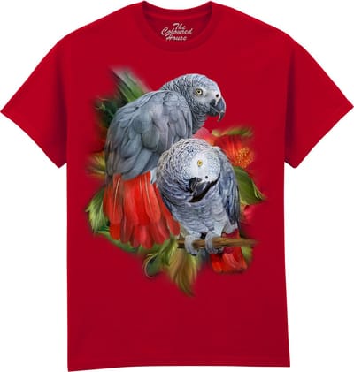 Grijze Roodstaart Papegaai African Greys The Coloured House T-shirt M