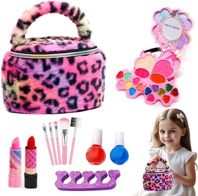 Kinder Make-up Set - Speelgoed Cosmetica - Fantasie Spelen - Afwasbaar en Veilig - 21 x 17 x 8 cm