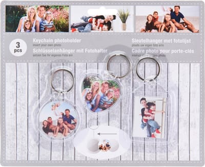 Foto sleutelhangers - 3x stuks - 3 verschillende vormen
