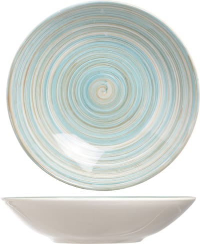 2x stuks ronde diepe borden Turbolino blauw 21 cm - Soepborden/pastaborden
