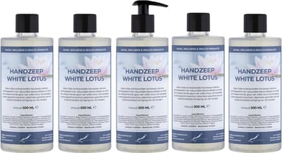 Handzeep White Lotus 500 ml - met gratis pompje - set van 5 stuks