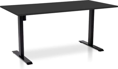 Zit-sta bureau elektrisch verstelbaar - MRC EASY | 160 x 80 cm | inclusief stekkerdoos en kabelklemmen | frame zwart - bureaublad zwart eiken