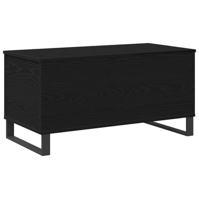 vidaXL - Salontafel - Zwart - Eiken - 90 - x - 44,5 - x - 45 - cm - Bewerkt - hout