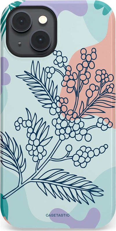 Casetastic Hoesje Geschikt voor Apple iPhone 14 Plus Magsafe - Stijlvolle Beschermende Duo-layer Case - Aquarel Bladeren