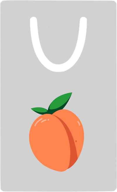 Hacebo® - Perzik metalen boekenlegger - Fruitschaal - fruit liefhebbers - Fluweelfruit - vrucht Bladwijzer boekenleggers - 7.6 cm x 5cm