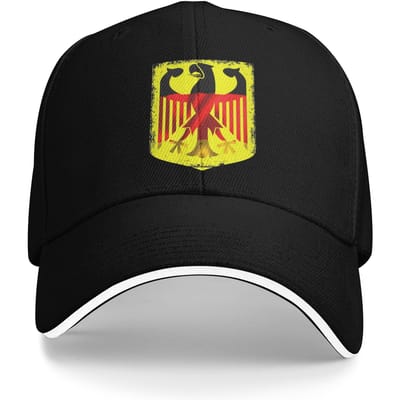 Allemagne Drapeau Allemand Deutschland Aigle Casquette de Baseball Outdoor Salle de Sport Protection Solaire Casquette Trucker Unisexe-Ados Y2K Personnalisé Bricolage Casquette Snapback One Size black