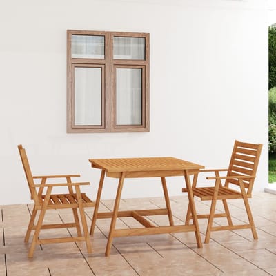 vidaXL - 3-delige - Tuinset - massief - acaciahout