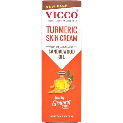 Vicco Kurkuma Huidcrème met Sandelhoutolie voor een Gezonde Stralende Huid 15g Pak van 1 red