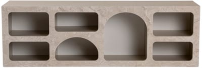 Vente-unique Tv-meubel met 7 nissen - Beige marmereffect - LUELA